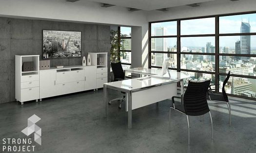 White Glass Desks 