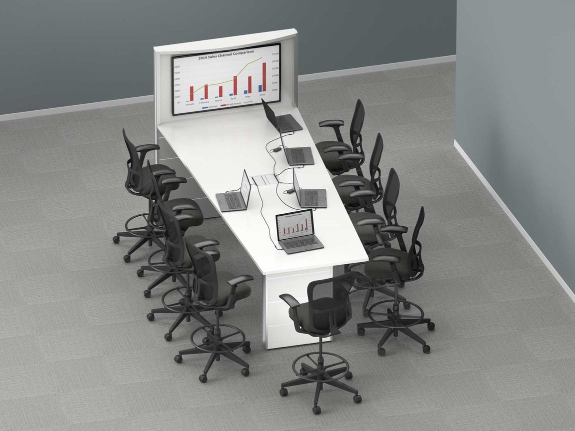 Conference Tables with Laptop Sharing Technology