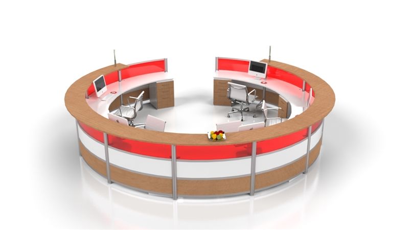 Large Circular Reception Desk Counter 