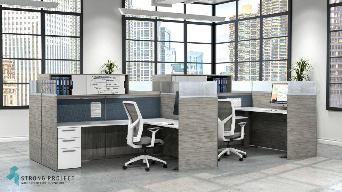 Sit-Stand Cubicles with enhanced Privacy Panels