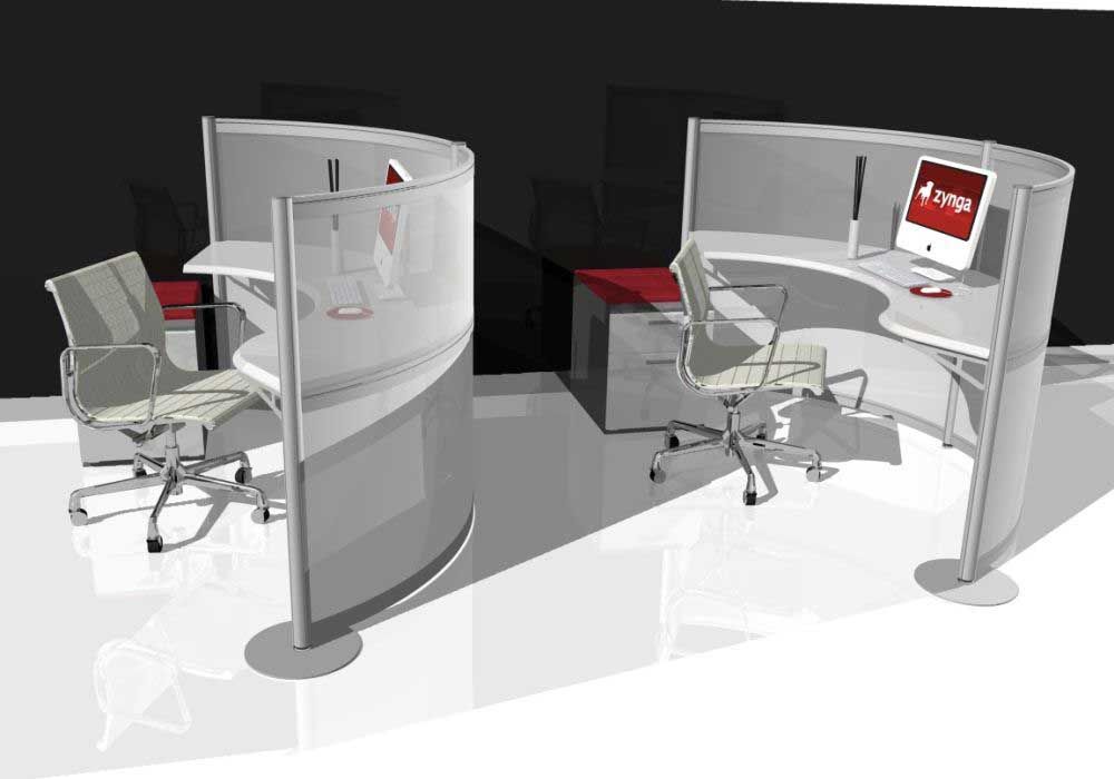 Curved Workstations for Creative Office Space