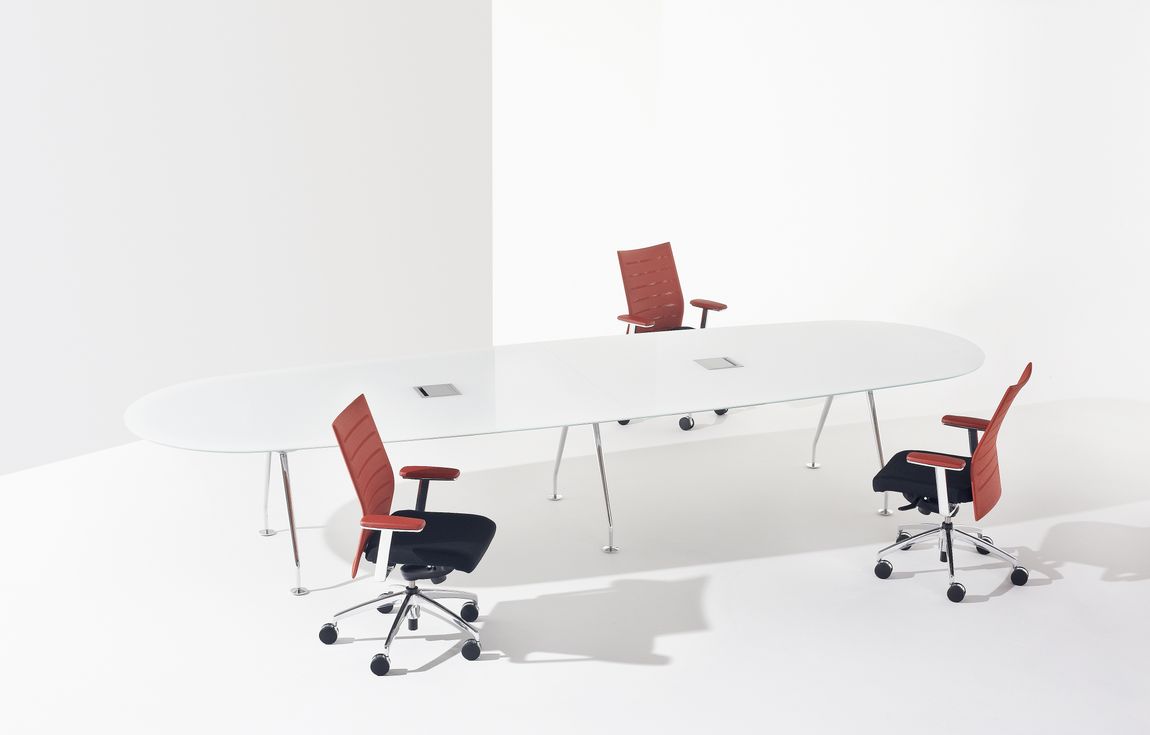 White Glass Conference Tables