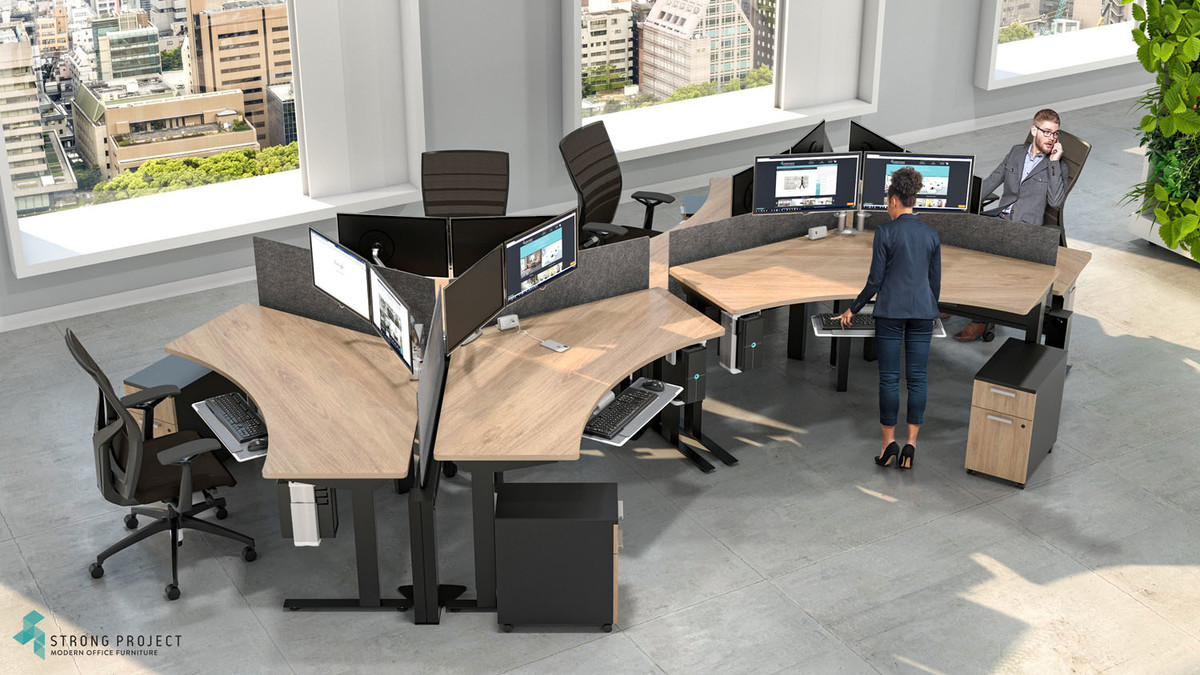 Colorful Height-Adjustable Workstations and Desks