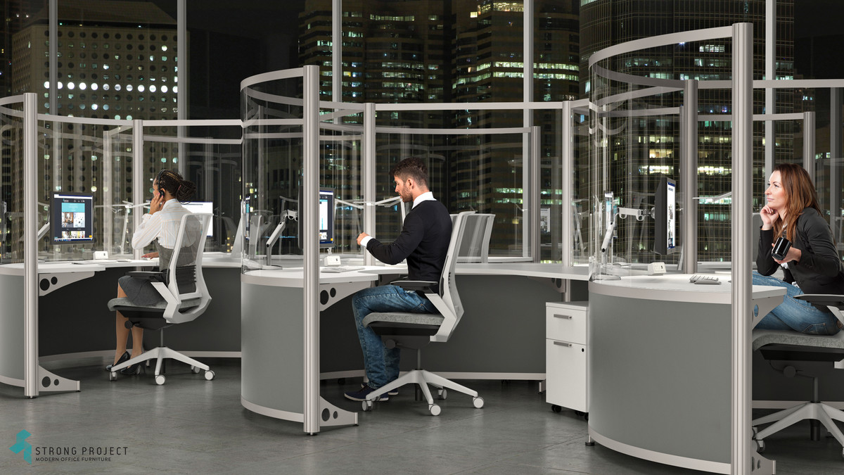 Curved Social Distancing Cubicles