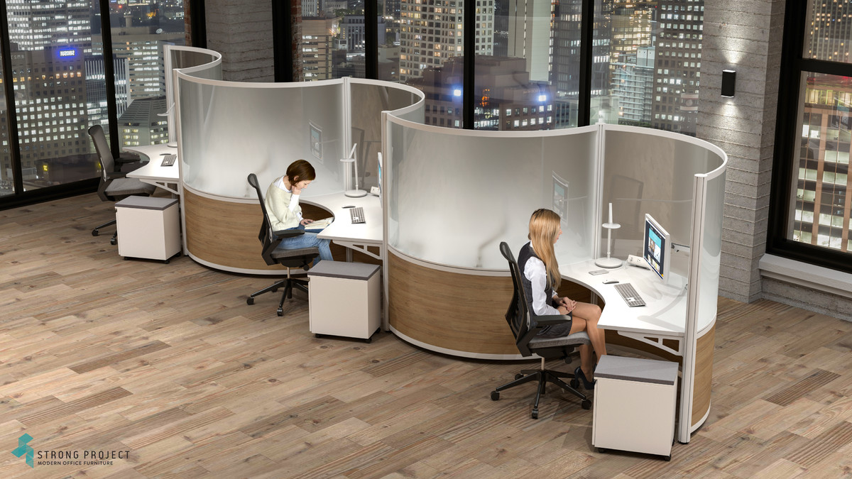 Curved Office Workstations