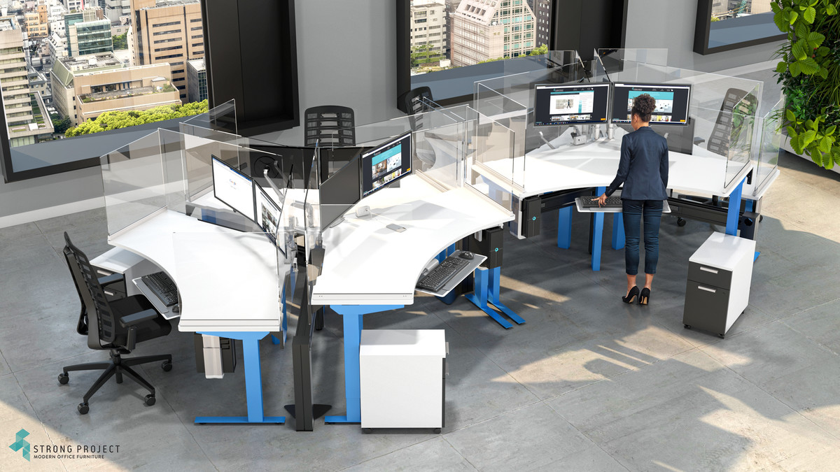Sit-Stand Social Distancing Workstations