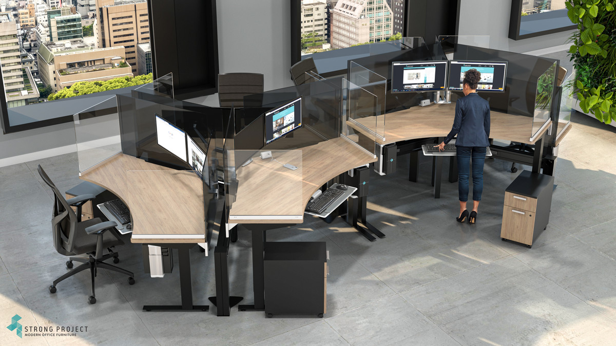Sit-Stand Social Distancing Workstations