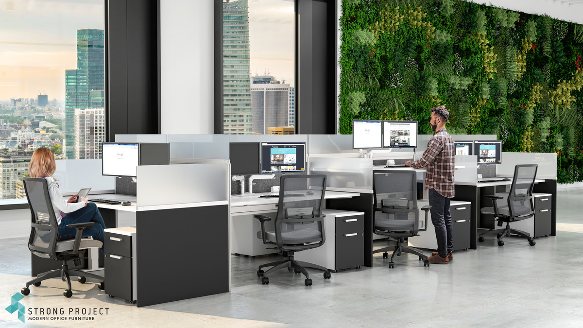Compact Office Workstations for Desk Hoteling