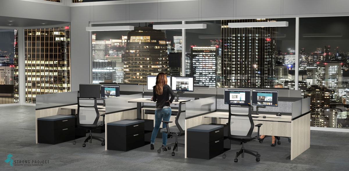 Modern Height Adjustable Cubicles for Post-Covid Workplace Design