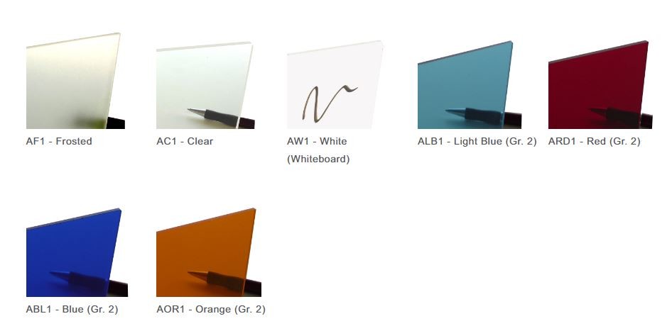 Acrylic Options for Dividers & Up-Mount Screens