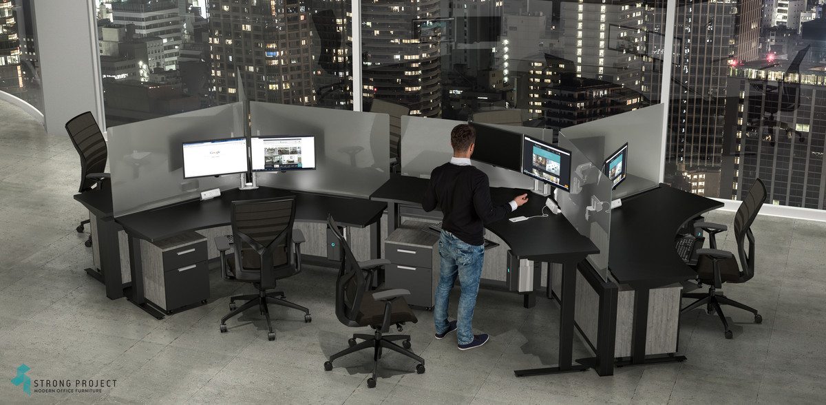 Sit-Stand Social Distancing Cubicles