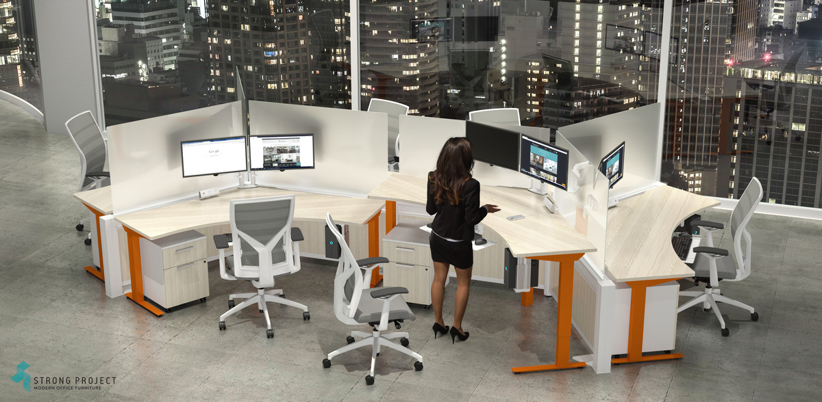 Sit-Stand Social Distancing Cubicles