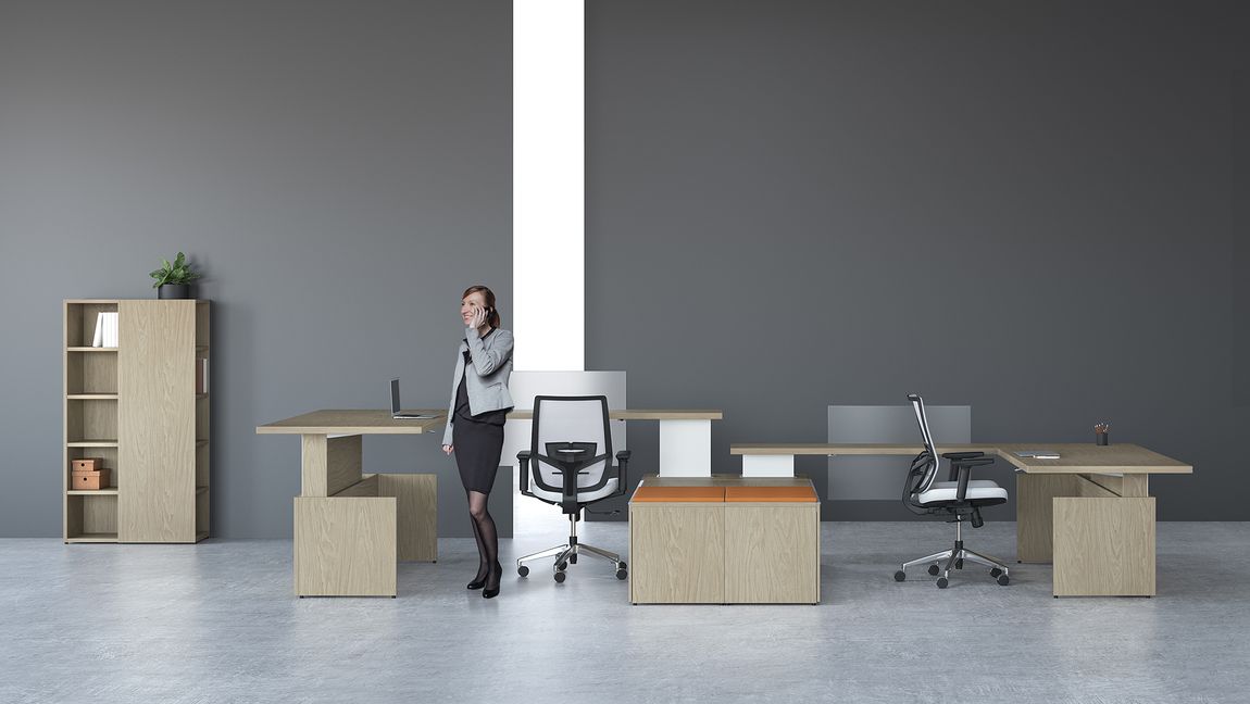L Shape Adjustable  Desks