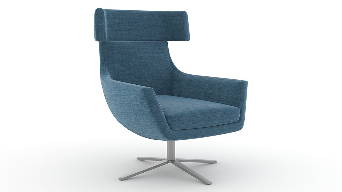Contemporary Swivel Base Office Lounge Chair