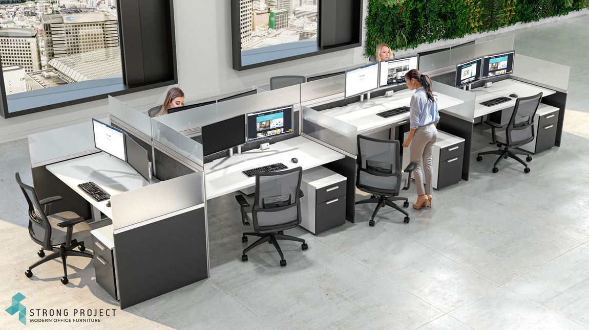 Call Center Cubicles with Sit-Stand Desks