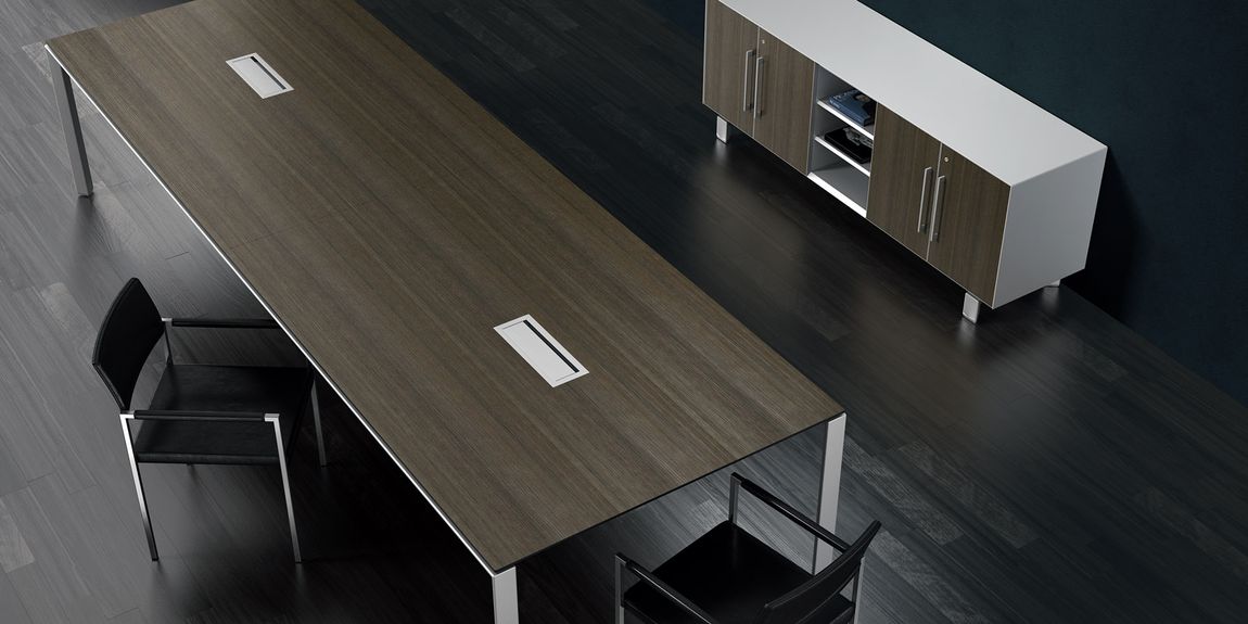 Contemporary Conference Table with Integrated Power, Data, HDMI