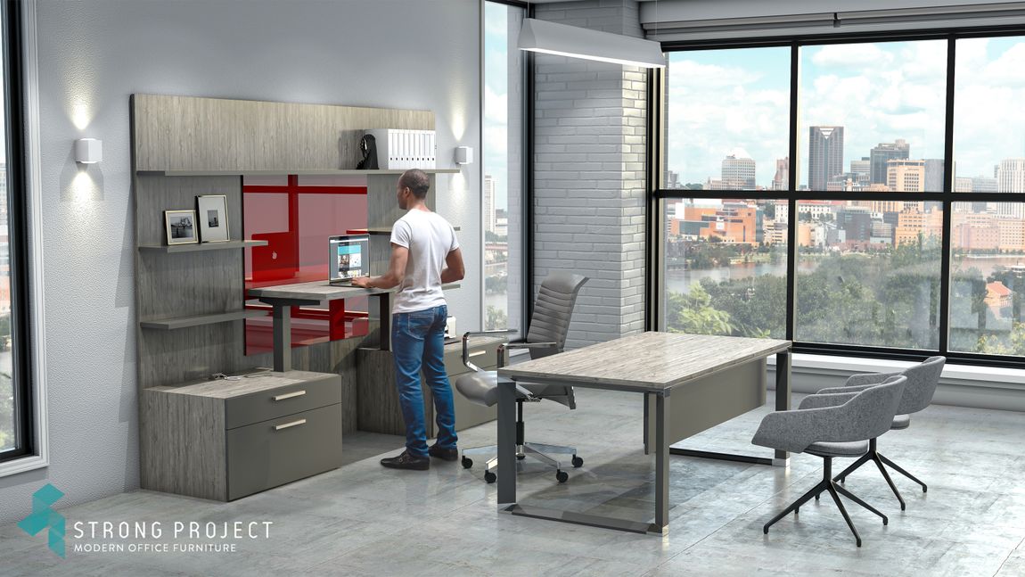 Sit-Stand Executive Office Furniture
