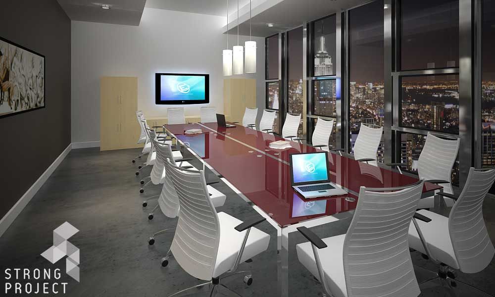 Red Glass Conference Tables