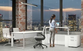 Standing Desks and Height Adjustable Desks promote employee health and well-being and are very popular Office Furniture items in today’s Modern Workplace