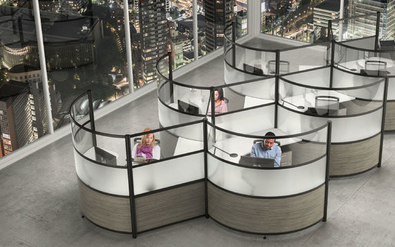 Modern Cubicles and Sit Stand Workstations representing the latest Office Design Trends in today’s Modern Office Furniture world