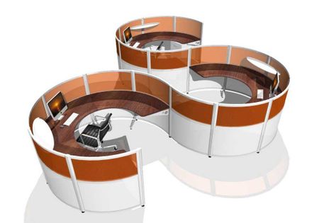 Curved Workstations â€“ Custom Modern Office Furniture