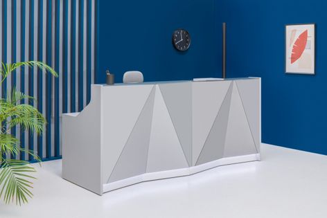 Angular Glass Reception Desk