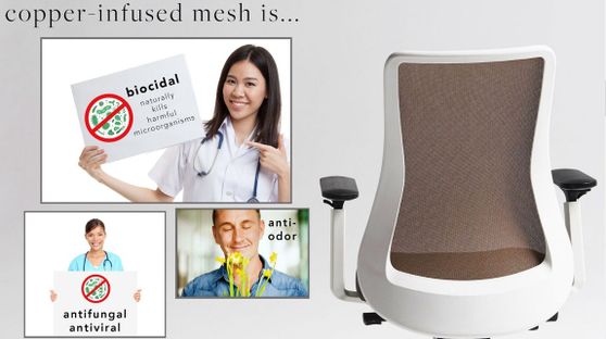 Self-Sanitizing Mesh Task Chair that’s Biocidal, Antifungal, Antiviral & Anti-Odor