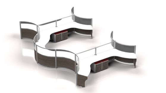Curved Workstations - Futuristic Office Furniture