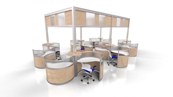 Curved Workstation Pods for Creative Office Spaces