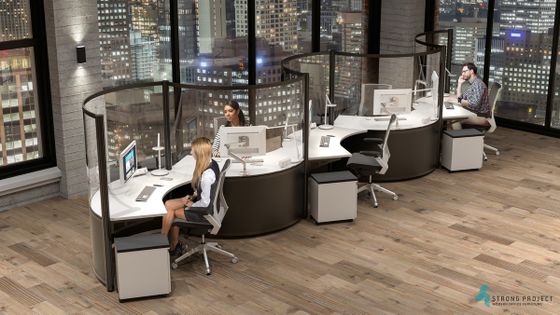 Black and White Office Workstations