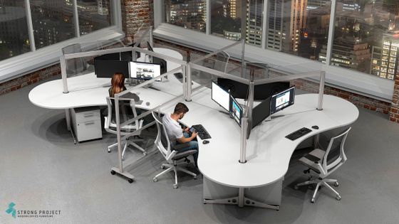 Modern Cubicles with Social Distancing Screens