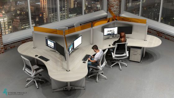 Modern Cubicles with Privacy Screens
