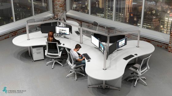 Modern Cubicles with Social Distancing Screens