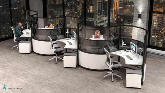 Black and White Modern Cubicles
