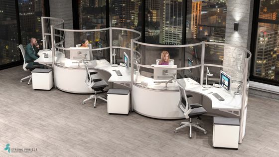 Curved Office Workstations