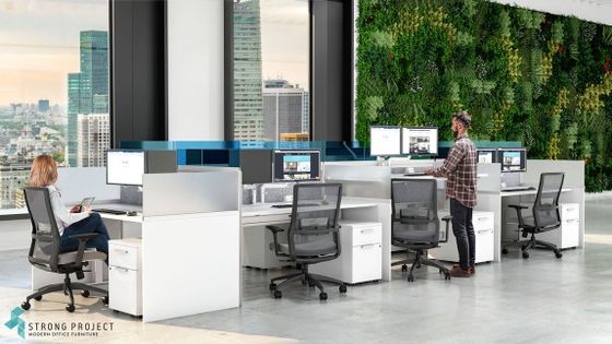Modern Call Center Cubicles with Stand Up Office Desks