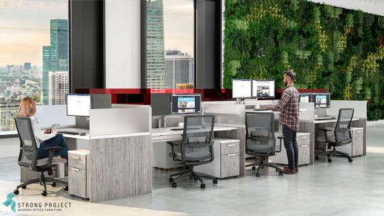 Call Center Cubicles with Height Adjustable Desks